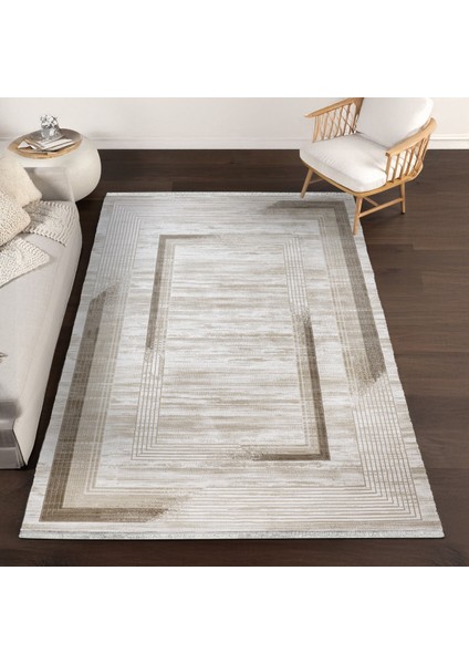 Krem Geometrik Etnik Modern Desenli Pamuk Makinada Yıkanabilir Hav Toz Vermez Leke Tutmayan Kaymaz Taban Dijital Makine Baskı Salon Yolluk Mutfak Halı modelleri