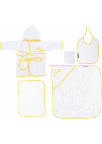 Sema Baby 5 Parça Bebek Bornoz Seti - Sarı fiyatları