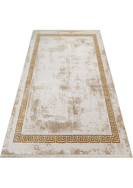 Agnes Water Çerçeveli Bej Akrilik Dikdörtgen Modern Desenli Akrilik Hav Vermeyen Leke Tutmayan Kolay Temizlenen Yumuşak Makine Salon Yolluk Mutfak Halı fırsatları