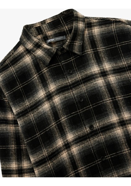 Regular Fit Uzun Kollu Düğmeli Klasik Yaka Oduncu Gömleği modelleri