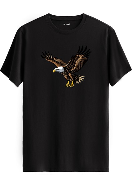 Kartal Tasarım Güçlü Ruh Özgürlük %100 Pamuk Premium Kumaş Tişört