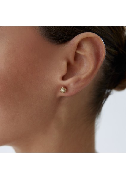 Large Yan Çizgili Top Küpe