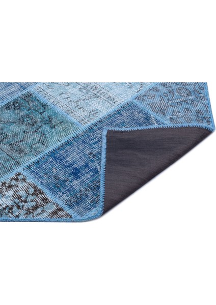 Iskece Mavi Eskitme Etnik Modern Desenli Yün Hav Toz Vermez Leke Tutmayan Salon Yolluk Mutfak El Dokuma Halı fiyatları