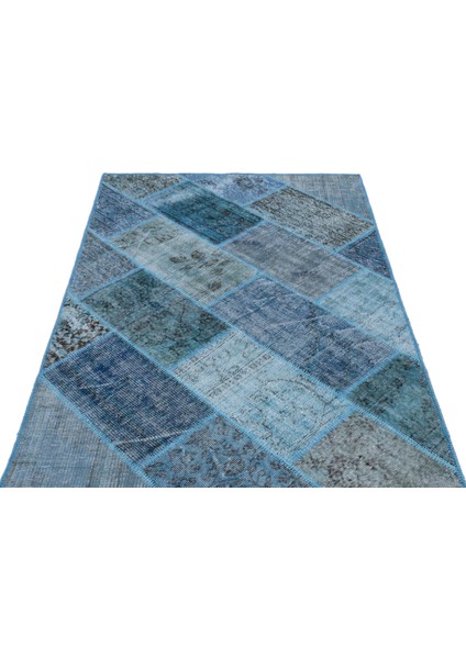 Iskece Mavi Eskitme Etnik Modern Desenli Yün Hav Toz Vermez Leke Tutmayan Salon Yolluk Mutfak El Dokuma Halı modelleri