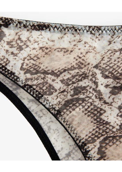 Yılan Derisi Desenli Tül Detaylı Külot modelleri