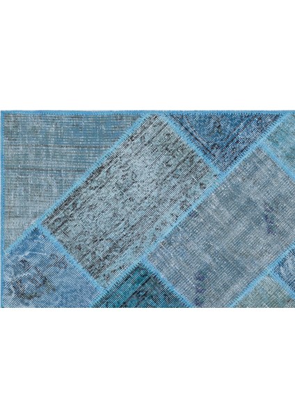 Iskece Mavi Eskitme Etnik Modern Desenli Yün Hav Toz Vermez Leke Tutmayan Salon Yolluk Mutfak El Dokuma Halı indirimleri