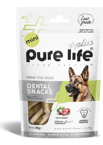 Purelife Plus Diş Dostu Köpek Atıştırmalıkları Mini 80GR