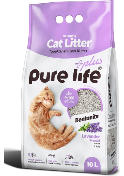 Purelife Plus Lavantalı Kedi Kumu 10 Lt