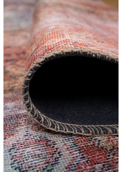 Oxford Klasik Turuncu Polyester Kare Modern Desenli Pamuk Makinada Yıkanabilir Hav Toz Vermez Leke Tutmayan Kaymaz Taban Dijital Makine Baskı Salon Yolluk Mutfak Halı fırsatları