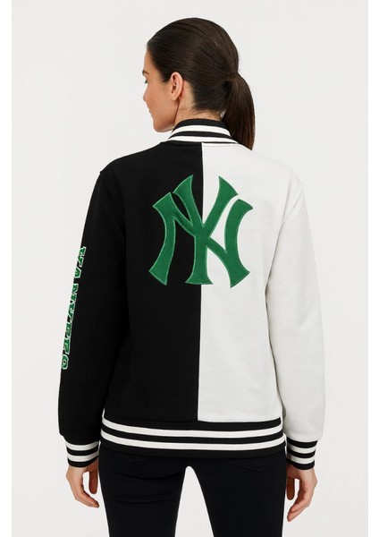 Iki Iplik Nakış Işlemeli Kolej Çeket- Siyah fırsatları