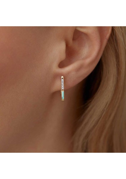 Mavi Mineli ve Taşlı Üçgen Küpe fiyatları