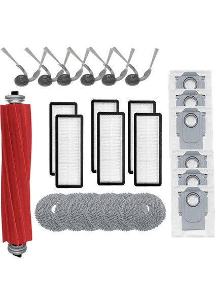 Roborock Qv 35A / Qr 598 / Qr 798 Elektrikli Süpürge Parçaları Için 25 Adet Silindir Yan Fırça Hepa Filtre Paspas Pedi Toz Torbası (Yurt Dışından) modelleri