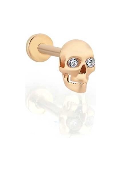Kuru Kafa Taş Detaylı Tragus Piercing