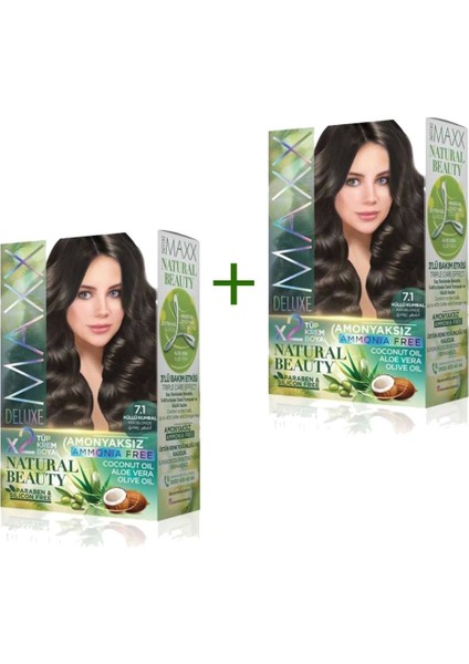 2 Paket Natural Beauty Amonyaksız Saç Boyası 7.1 Küllü Kumral
