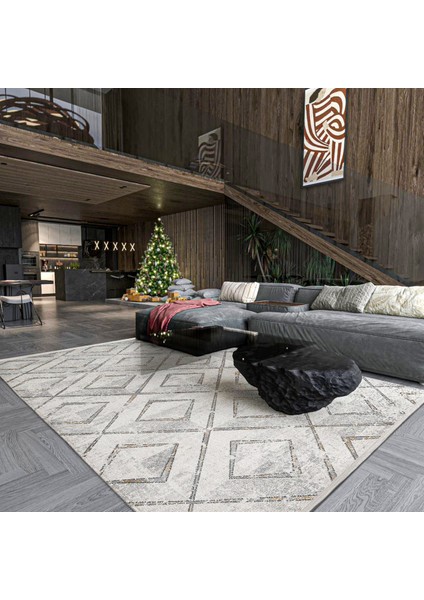 Gri Geometrik Etnik Modern Desenli Pamuk Makinada Yıkanabilir Hav Toz Vermez Leke Tutmayan Kaymaz Taban Dijital Makine Baskı Salon Yolluk Mutfak Halı fırsatları