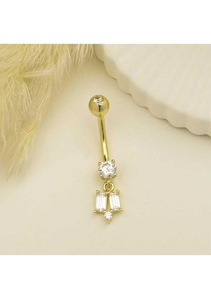 Taşlı Sallantılı Göbek Piercing