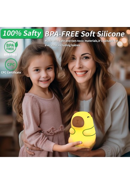 Çocuk Bebek Odası Kaplumbağa Kapibara Figür Gece Lambası LED Işık Sevimli Figürlü Dokunmatik Şarjlı fırsatları