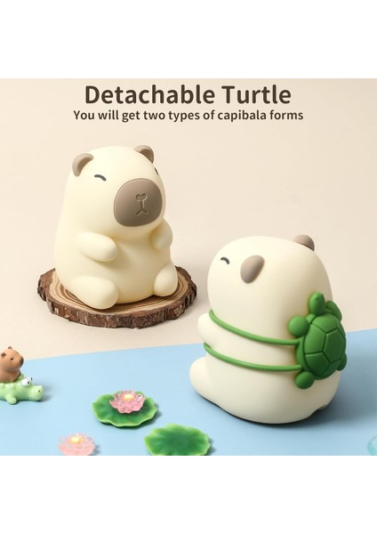 Çocuk Bebek Odası Kaplumbağa Kapibara Figür Gece Lambası LED Işık Sevimli Figürlü Dokunmatik Şarjlı indirimleri