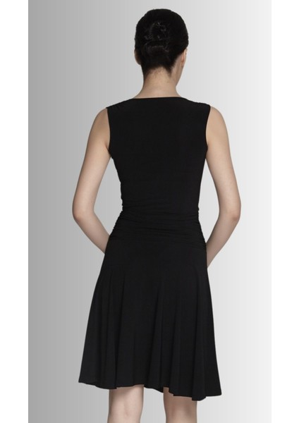 Kruvaze Yaka Hareketli Etek Detay Elbise Gündüz Gece Şıklığı 24L7540 indirimleri