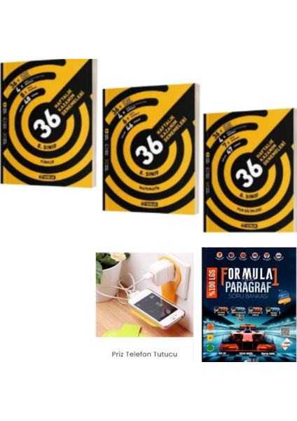 2026 Hız 8.sınıf Türkçe+Mat+Fen Bilimleri 36 Haftalık Denemeler+ Formula Paragraf Set Priz Tutuculu