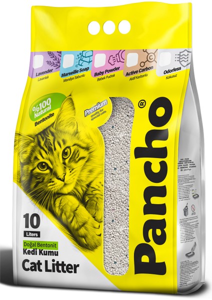 Pancho Bebek Pudralı Kedi Kumu 10 Lt