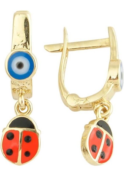 Sallantılı Gözlü Uğur Böceği Çocuk Küpesi