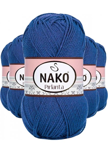 5 Adet Pırlanta Amigurumi El Örgü Ipi Yünü Koyu Mavi 10084