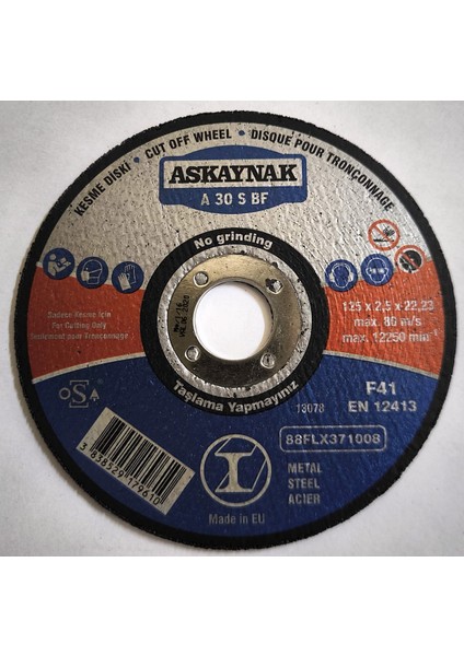 125X2,5 Kesme Taşı 10 Adet fiyatları