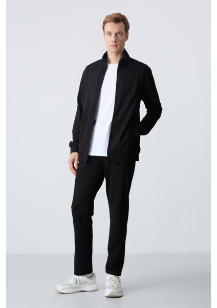 Siyah Pamuklu Kalın Yumuşak Dokulu Comfort Fit Basic Erkek Eşofman Takım - 85260 fiyatları