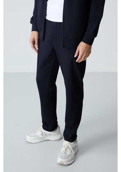 Lacivert Pamuklu Kalın Yumuşak Dokulu Comfort Fit Basic Erkek Eşofman Takım - 85260 indirimleri