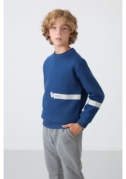 Parlament Pamuklu Kalın Içi Tüylü Yumuşak Dokulu Standart Fit Baskılı Erkek Çocuk sweatshirt - 11238