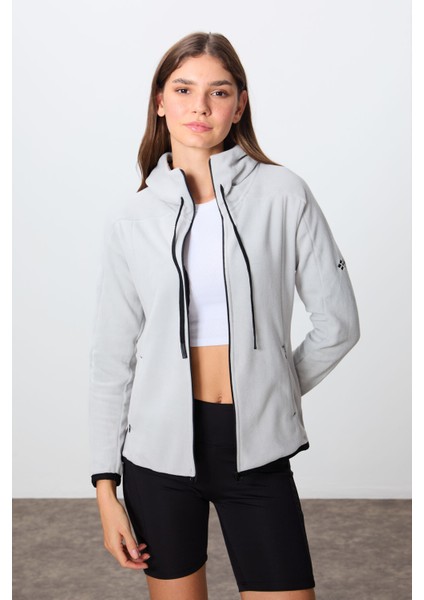 Taş Kalın Yumuşak Dokulu Kapüşonlu Standart Fit Nakışlı Polar Kadın Sweatshirt -97287 fiyatları