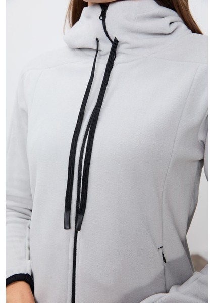 Taş Kalın Yumuşak Dokulu Kapüşonlu Standart Fit Nakışlı Polar Kadın Sweatshirt -97287 modelleri