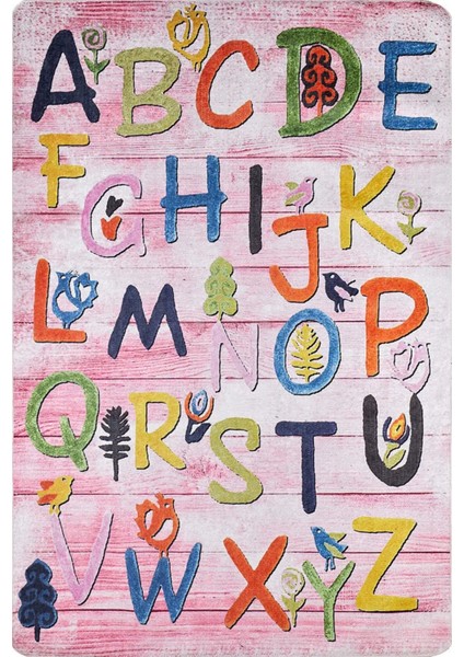 Kunming Figürlü Pembe Polyester Dikdörtgen Modern Desenli Pamuk Makinada Yıkanabilir Hav Toz Vermez Leke Tutmayan Kaymaz Taban Dijital Makine Baskı Salon Yolluk Mutfak Halı