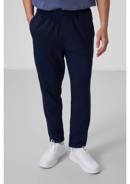 Lacivert Standart Fit Dokuma Hafif Esnek Chino Erkek Pantolon - 82175 fırsatları