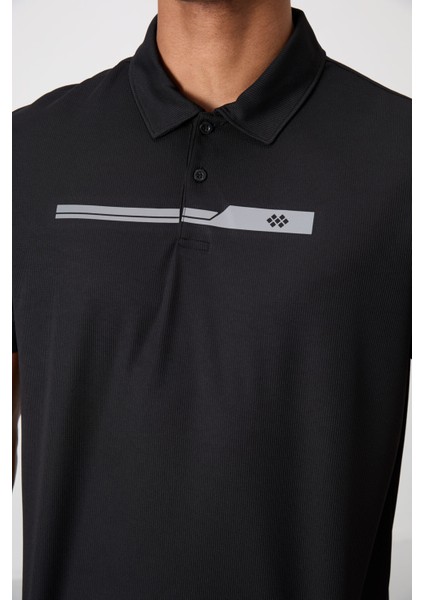 Tommy Life Siyah Polyester Nefes Alan Dokulu Ince Esnek Standart Fit Polo Yaka Erkek Performans T-Shirt - 88393 modelleri