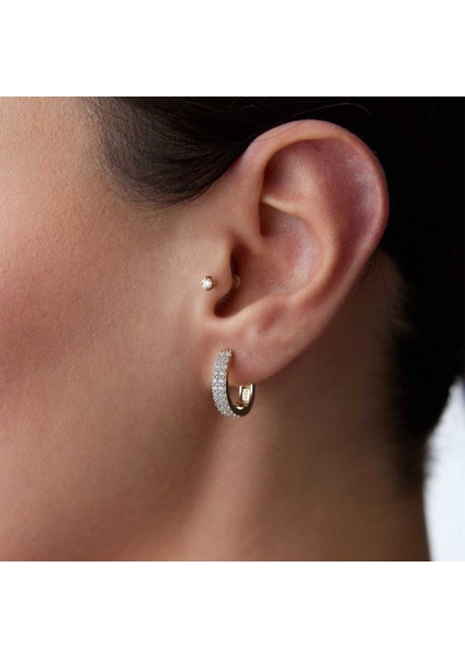 Çift Sıra Taşlı Küpe