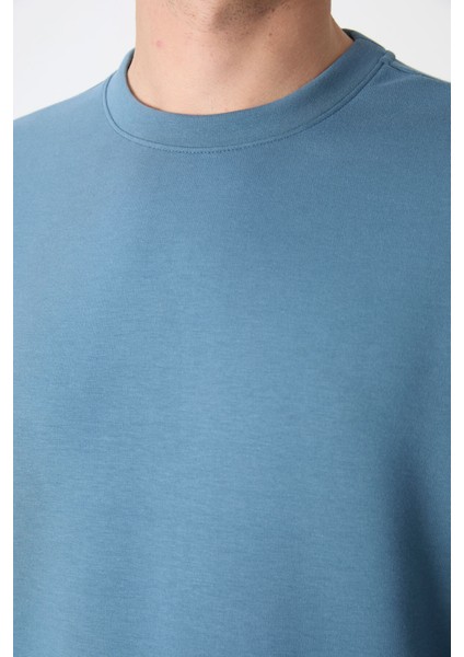 Orman Yeşili Basic O Yaka Rahat Form Erkek Sweatshirt - 88053 fiyatları