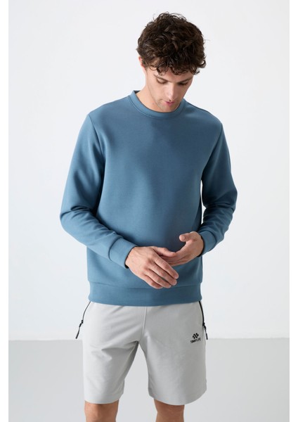 Orman Yeşili Basic O Yaka Rahat Form Erkek Sweatshirt - 88053 fırsatları