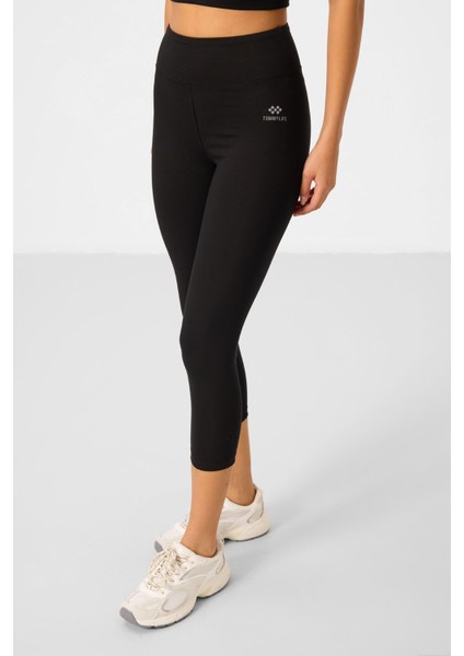 Tommy Life Siyah Kadın Yüksek Bel Kapri-Crop T-Shirt Slim Fit Tayt Takım - 95285 fırsatları