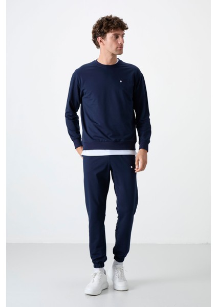 İndigo Erkek Casual O Yaka Oversize Lastik Paça Eşofman Takımı - 85120 modelleri