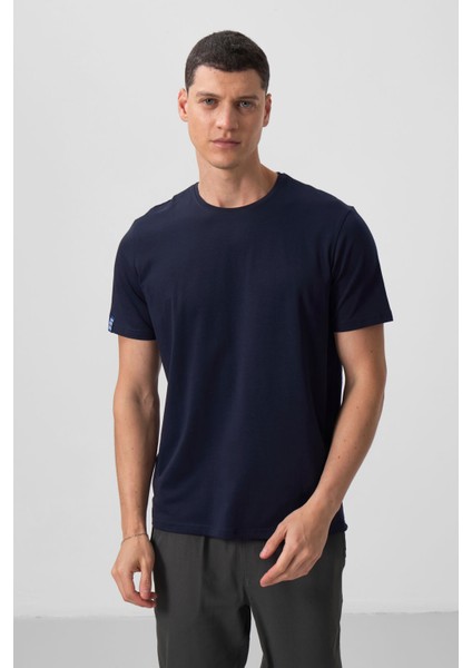 Tommy Life Lacivert Erkek Basic Kısa Kol Standart Kalıp O Yaka T-Shirt - 87911