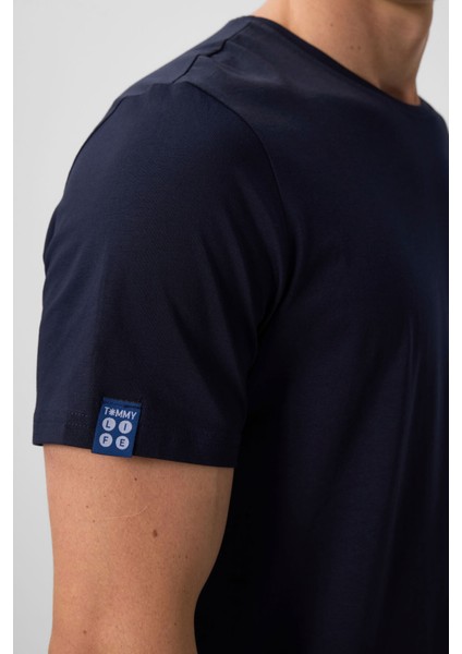 Tommy Life Lacivert Erkek Basic Kısa Kol Standart Kalıp O Yaka T-Shirt - 87911 modelleri