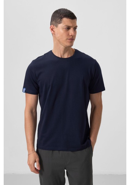 Tommy Life Lacivert Erkek Basic Kısa Kol Standart Kalıp O Yaka T-Shirt - 87911 fırsatları