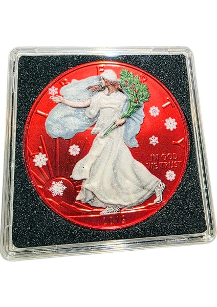 U.s.a. Amerika "silver Eagle" Dollar 2019 Chrıstmas Serisi - 300 Adet Limitli Renkli Baskı *nadır!!!