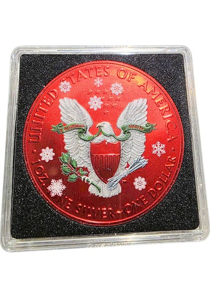 U.s.a. Amerika "silver Eagle" Dollar 2019 Chrıstmas Serisi - 300 Adet Limitli Renkli Baskı *nadır!!! fiyatları
