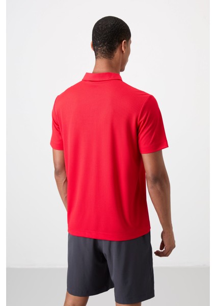 Kırmızı Logo Baskılı Standart Kalıp Polo Yaka Aktif Spor Erkek T-Shirt - 88252 indirimleri