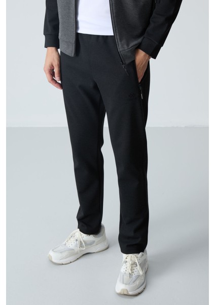 Antrasit - Siyah Dik Yaka Çift Renk Rahat Form Klasik Paça Erkek Eşofman Takımı - 85113 modelleri