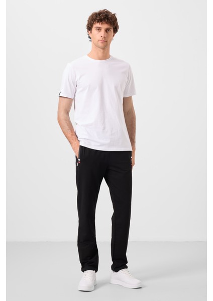 Siyah Fermuar Cepli Dar Kalıp Klasik Paça Erkek Eşofman Alt - 84649 fiyatları