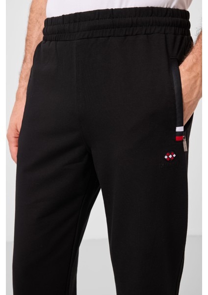 Siyah Fermuar Cepli Dar Kalıp Klasik Paça Erkek Eşofman Alt - 84649 fırsatları